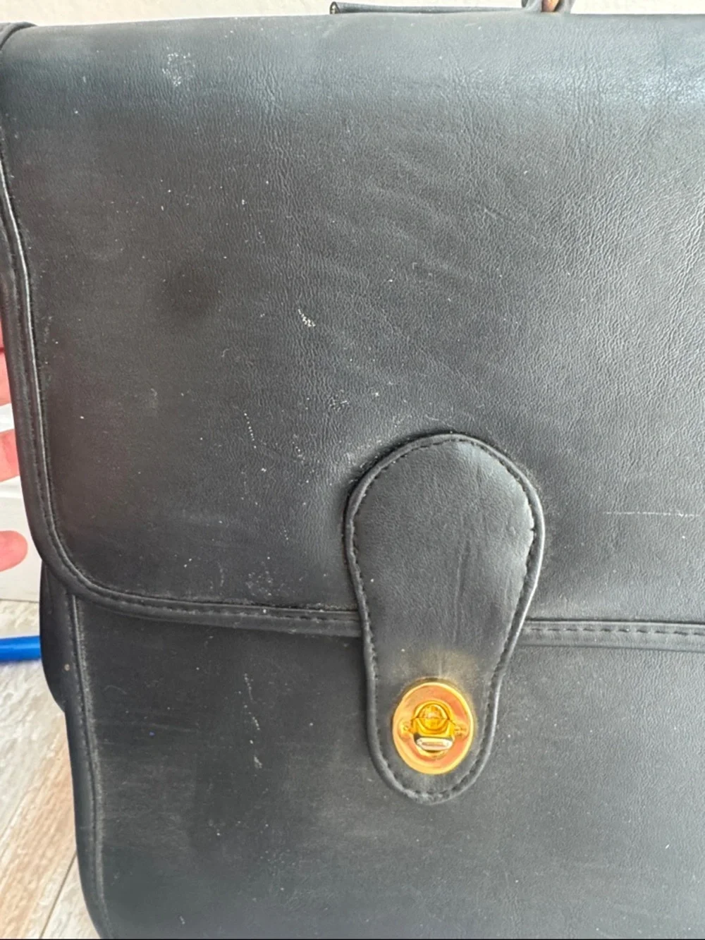 Vintage Black Briefcase Turn Lock